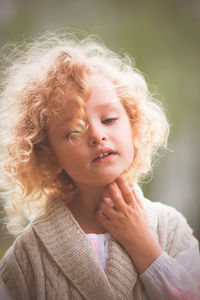 Close-up portrait of beautiful young woman