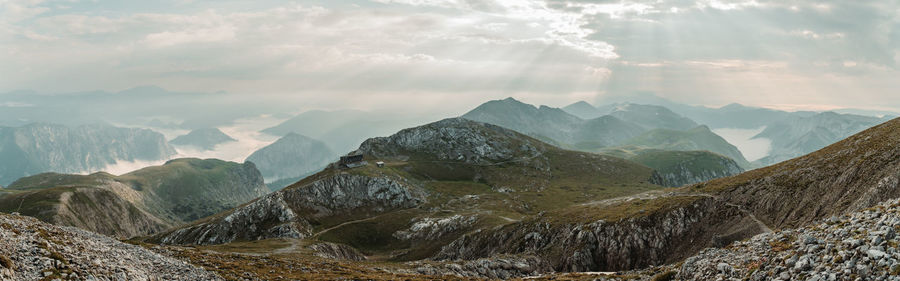 Schiestlhaus on top of the hochschwab mountain in austria