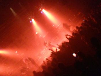 Illuminated lights at night