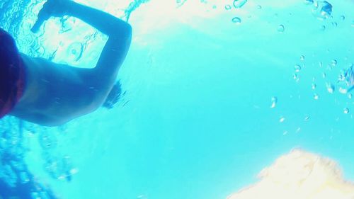 Reflection of woman in water