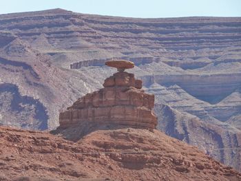 Mexican hat against rocky mountains