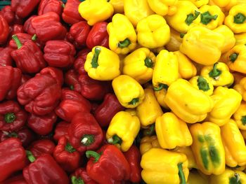 Full frame shot of yellow bell peppers