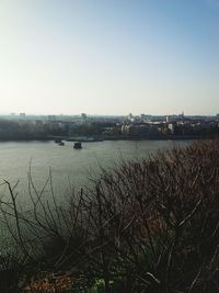 View of landscape against clear sky