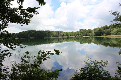 Panoramic view of lake against sky