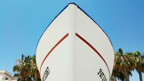 Low angle view of built structure against clear blue sky