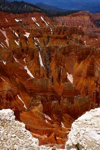 Aerial view of rock formations