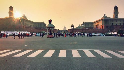 People in town square