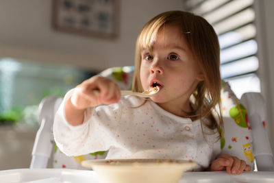 Cute girl eating food