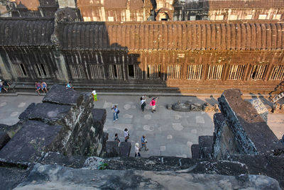 Group of people in front of building