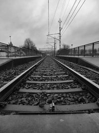 Railroad track at sunset