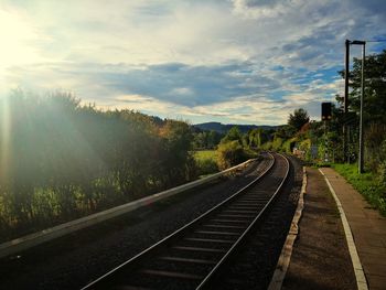 Railroad tracks against sky