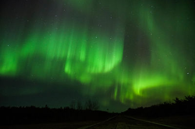 Scenic view of landscape at night