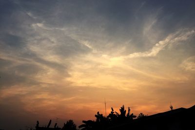 Silhouette trees against sky during sunset