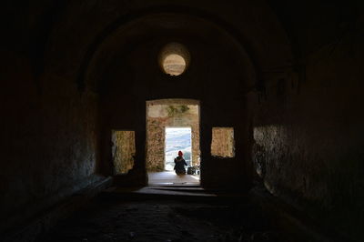 People in tunnel