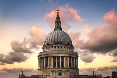 View of historic building against sky during sunset