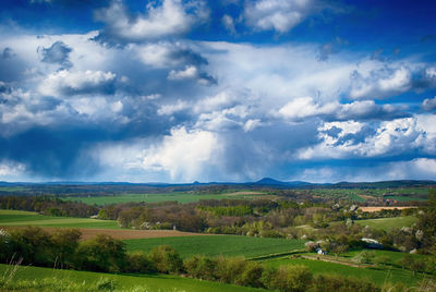 Scenic view of field against sky