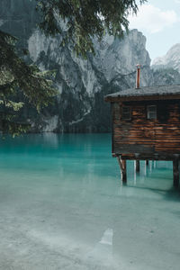 Scenic view of lake against mountains