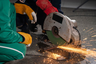 Low angle view of man working