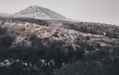 Scenic view of mountains against clear sky