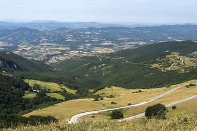 High angle view of landscape against sky