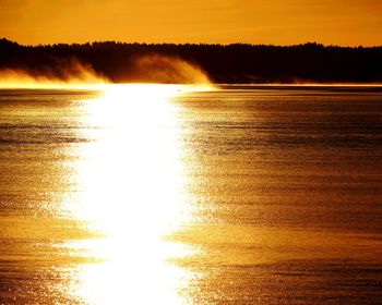 Sunset over lake