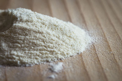 High angle view of ice cream on table