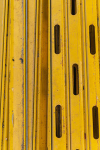 Full frame shot of yellow rusty metal