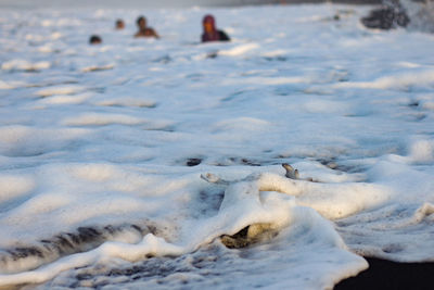 Surface level of sandy beach