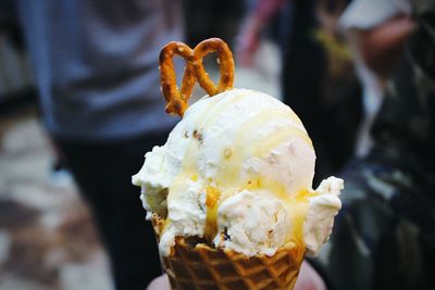 Close-up of ice cream cone