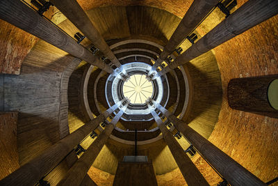 Directly below shot of spiral staircase