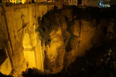 View of illuminated city at night