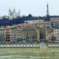 View of boats moored at harbor