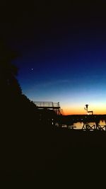 View of built structures at sunset