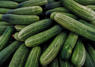 Cucumbers are sold in supermarkets