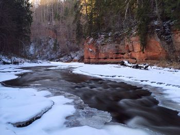 Scenic view of snow covered landscape