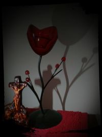 Low angle view of red lanterns