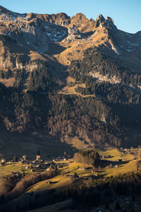 Aerial view of mountain range