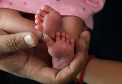 Close-up of baby hands