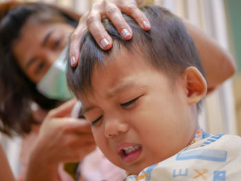 Close-up portrait of boy