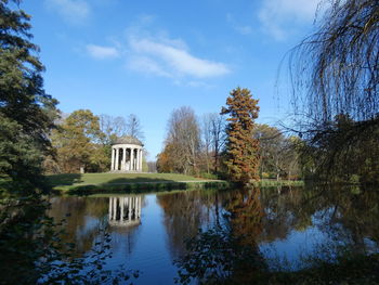 Reflection of building in lake