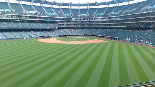 Low angle view of soccer field