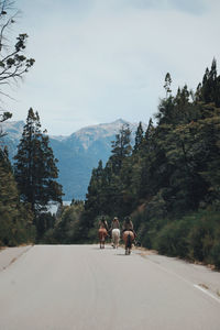 People walking on road