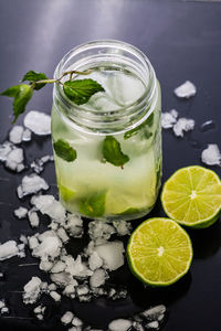 Close-up of drink on glass