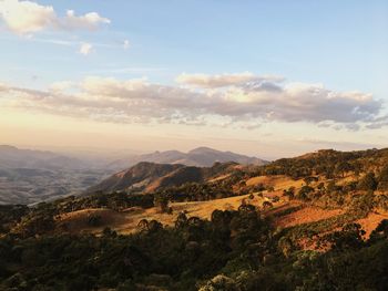 Scenic view of landscape against sky during sunset