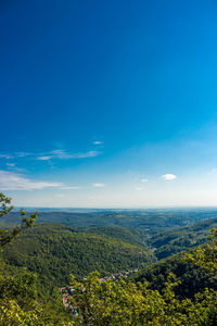 Scenic view of landscape against blue sky