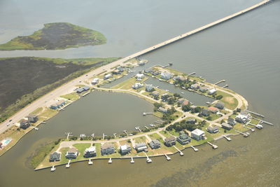 High angle view of cars on beach