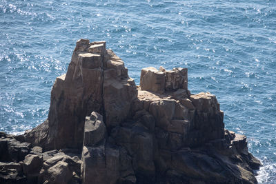 Rock formation by sea