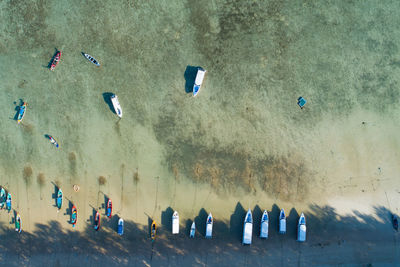 High angle view of people on beach