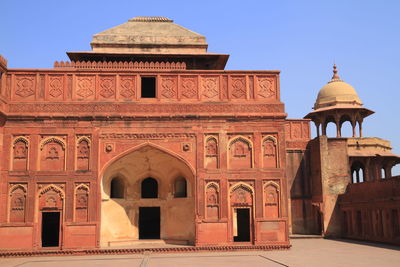 View of historic building against clear sky