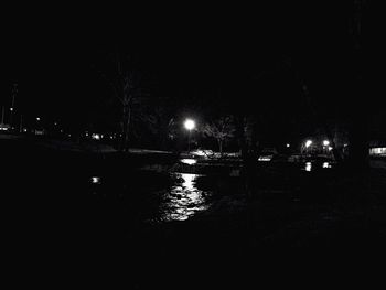 View of illuminated street light at night